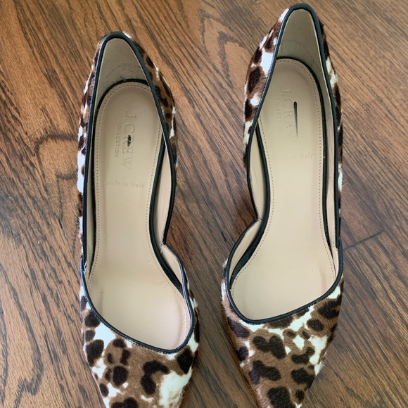 J Crew Collection Colette Calf Hair D’Orsay Kitten Heels in Sienna Black Cat - Picture 9 of 9